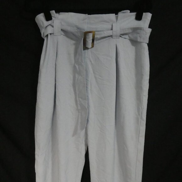 PRIMARK | size 8 | Elegant High Waisted Light Blue Pleated Pants | NWOT - Picture 6 of 16